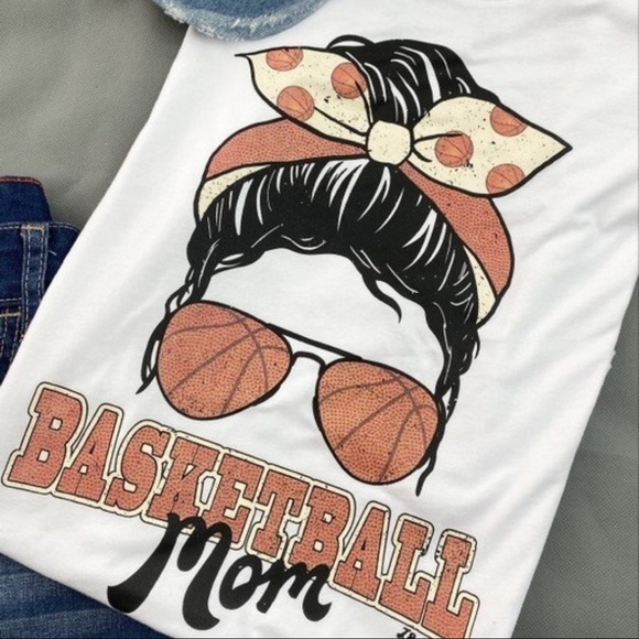 Basketball Mom in White - Picture 1 of 2